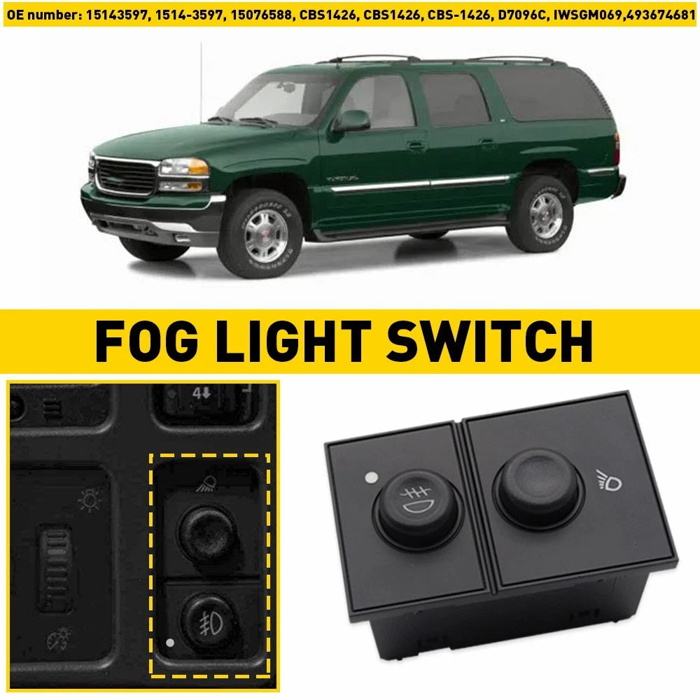 1514-3597 Fog Light Switch For Chevy Silverado Tahoe Avalanche GMC Sierra EOA 6B93BC-57