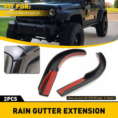 Water Rain Diverters Gutter Extension For Jeep Wrangler JK 2007-17 Accessories A 6B93BC-57