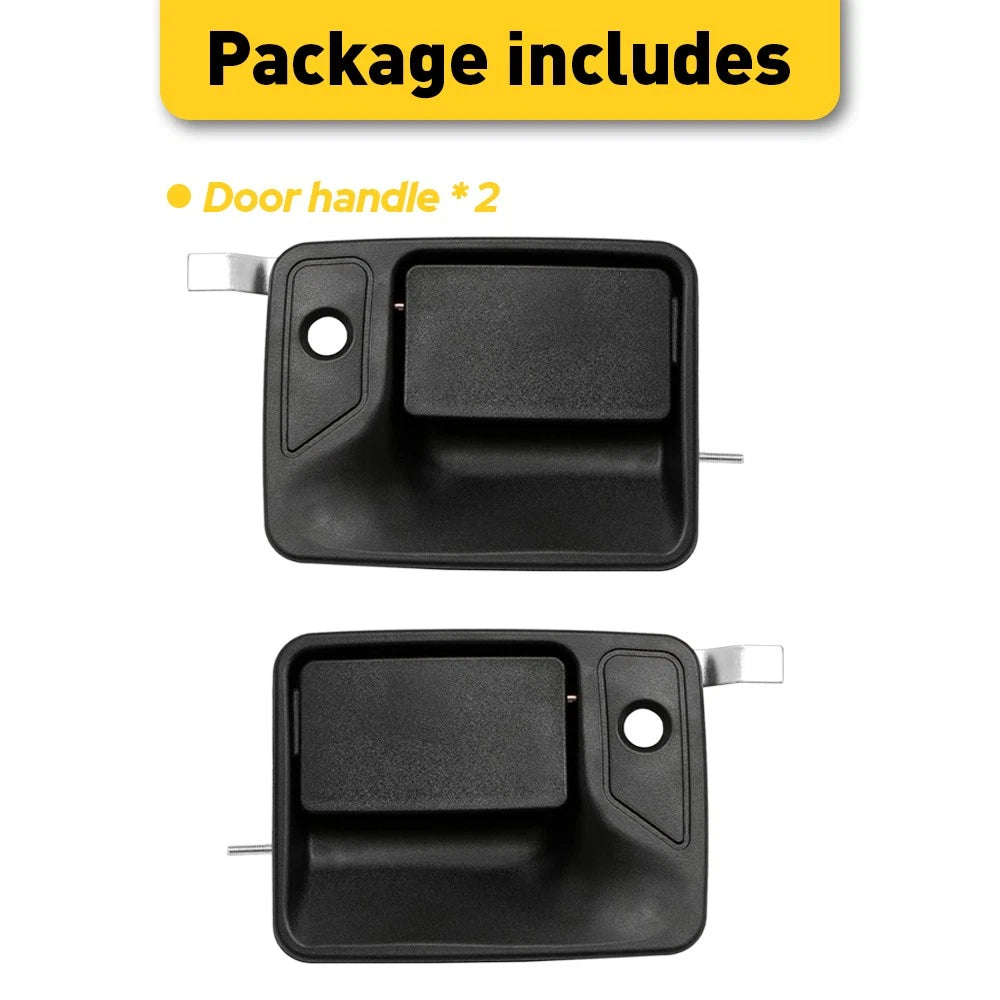 Door Handle Set For 1999-2016 Ford F-250 Super Duty Front Left+Right Black 2PCS 6B93BC-57