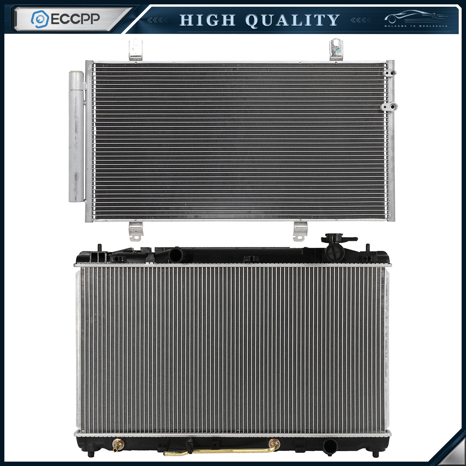 Aluminum Radiator & AC Condenser Cooling Kit For 2007-2011 Toyota Camry 6B93BC-57