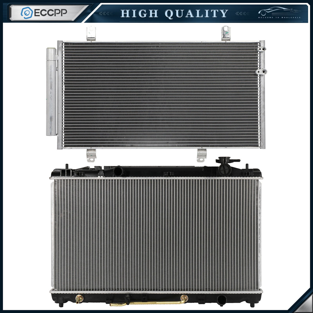 Aluminum Radiator & AC Condenser Cooling Kit For 2007-2011 Toyota Camry 6B93BC-57