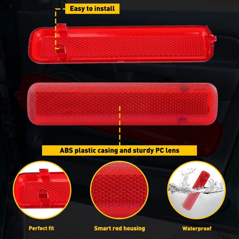 2x Door Panel Reflector Light Lens For Chevy Tahoe Suburban Silverado Avalanche 6B93BC-57
