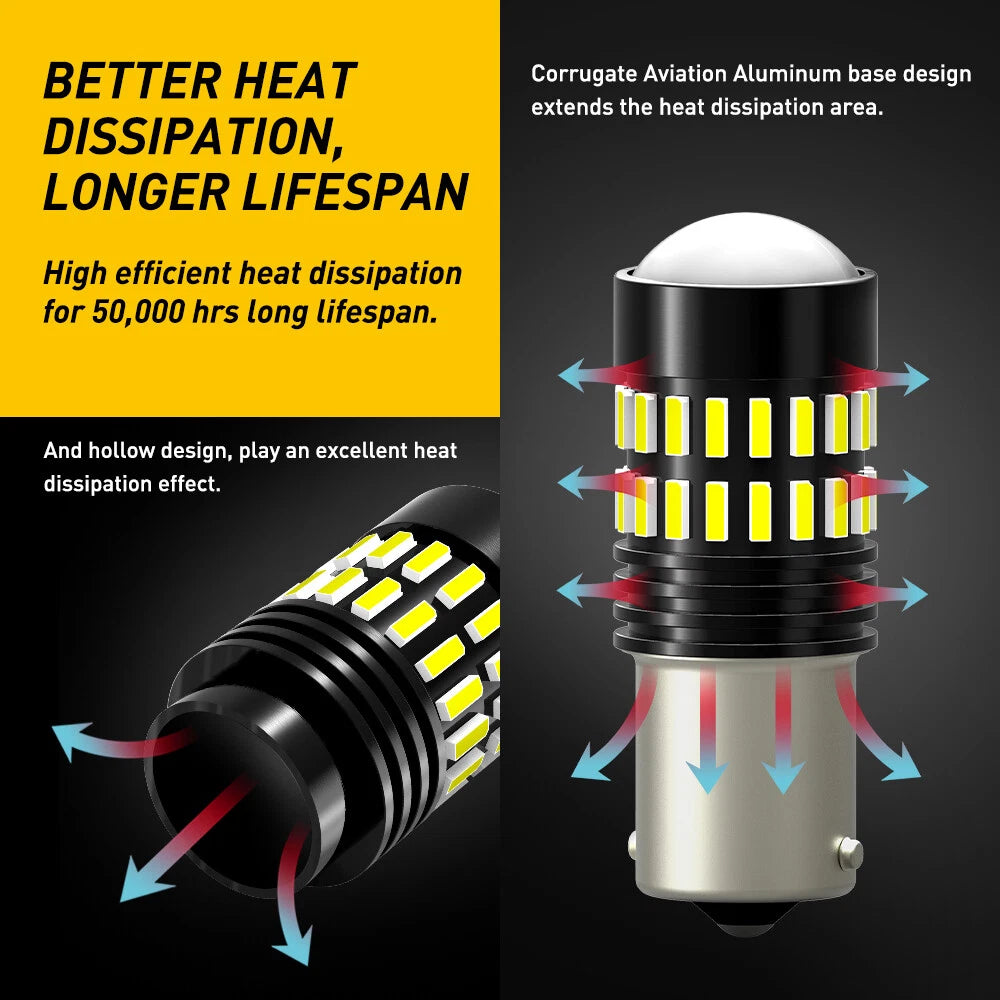 AUXITO 4X White Reverse Backup Lights BA15S P21W 7506 7506L 1156 LED Bulbs EOA AUXITO