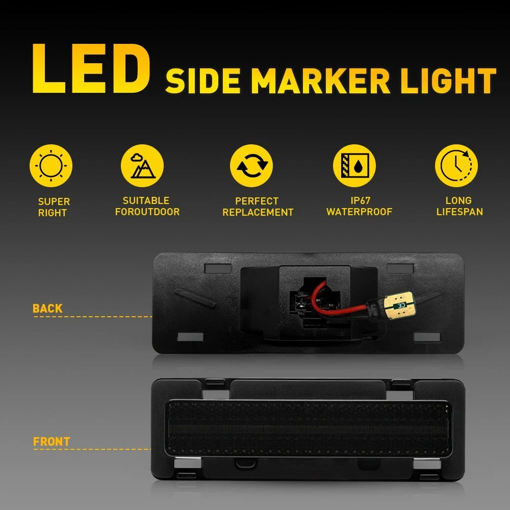 2x Smoked LED Front Side Marker Lights For 82-92 Chevy Camaro Pontiac Firebird A 6B93BC-57