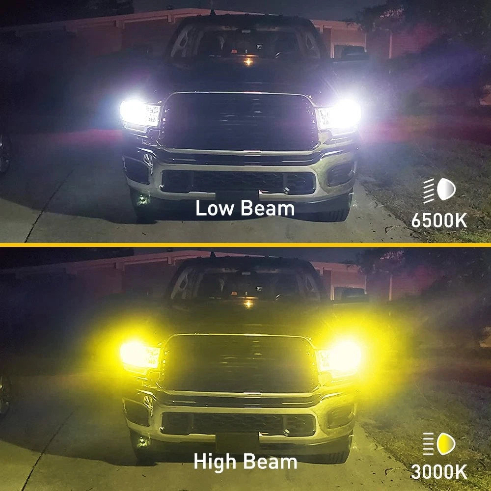 AUXITO H4 LED Headlight Bulbs High Low Beam Super Bright Amber White Lights EOA AUXITO