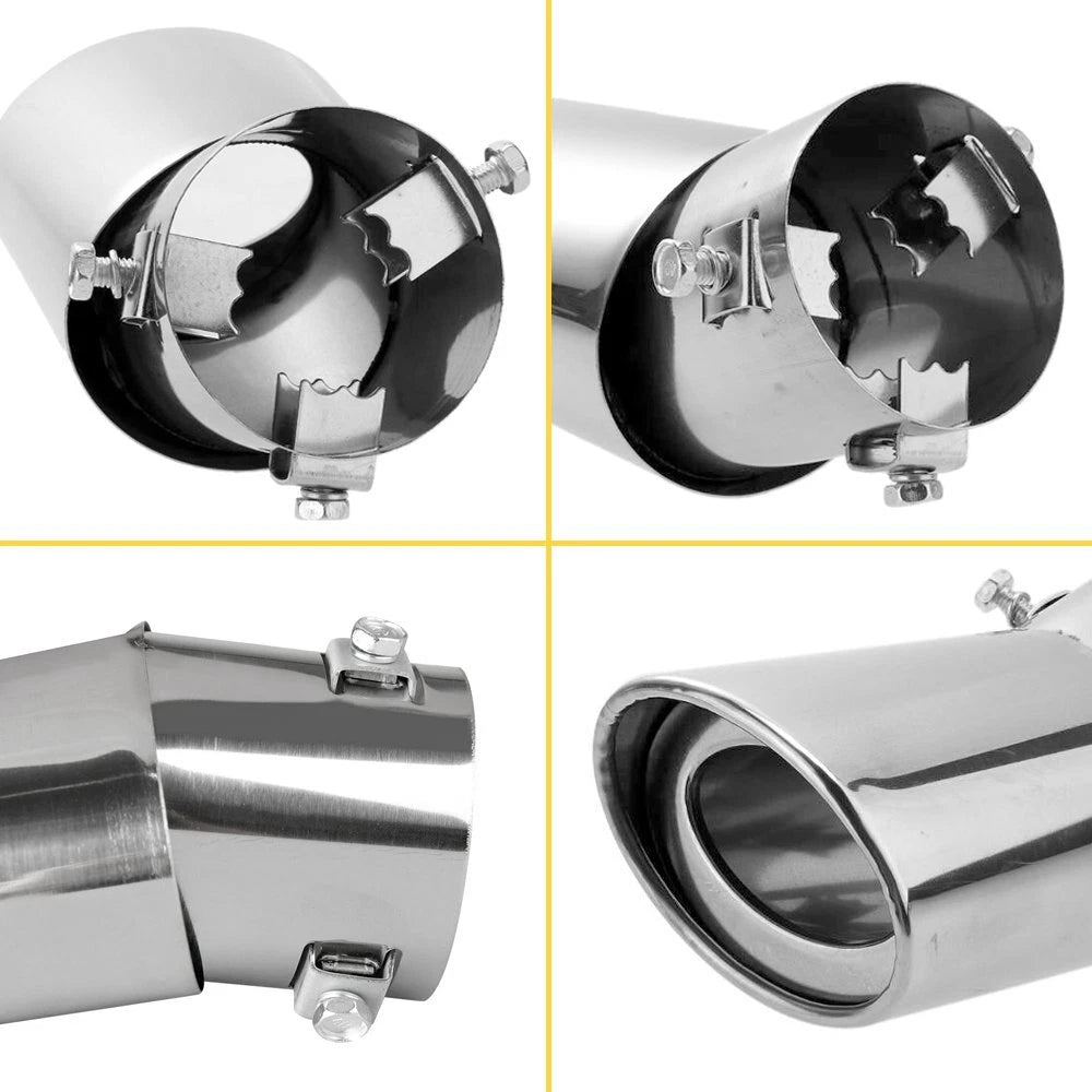 Car Exhaust Pipe Tip Rear Tail Throat Muffler Stainless Steel Round Accessory EJ 6B93BC-57