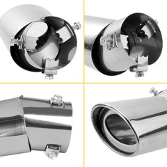 Car Exhaust Pipe Tip Rear Tail Throat Muffler Stainless Steel Round Accessory EJ 6B93BC-57