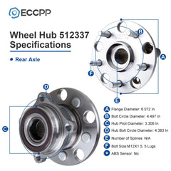 1Pc Wheel Hub Bearing Assembly Rear For Lexus IS250 IS35 GS350 GS460 GS450h GS F 6B93BC-57