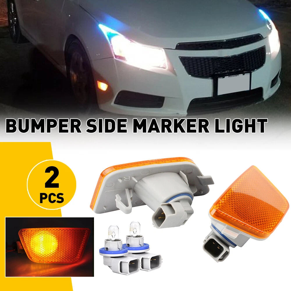 Amber Lens Front Bumper Side Marker Lights For 2011-15 Chevy Chevrolet Cruze EOA 6B93BC-57