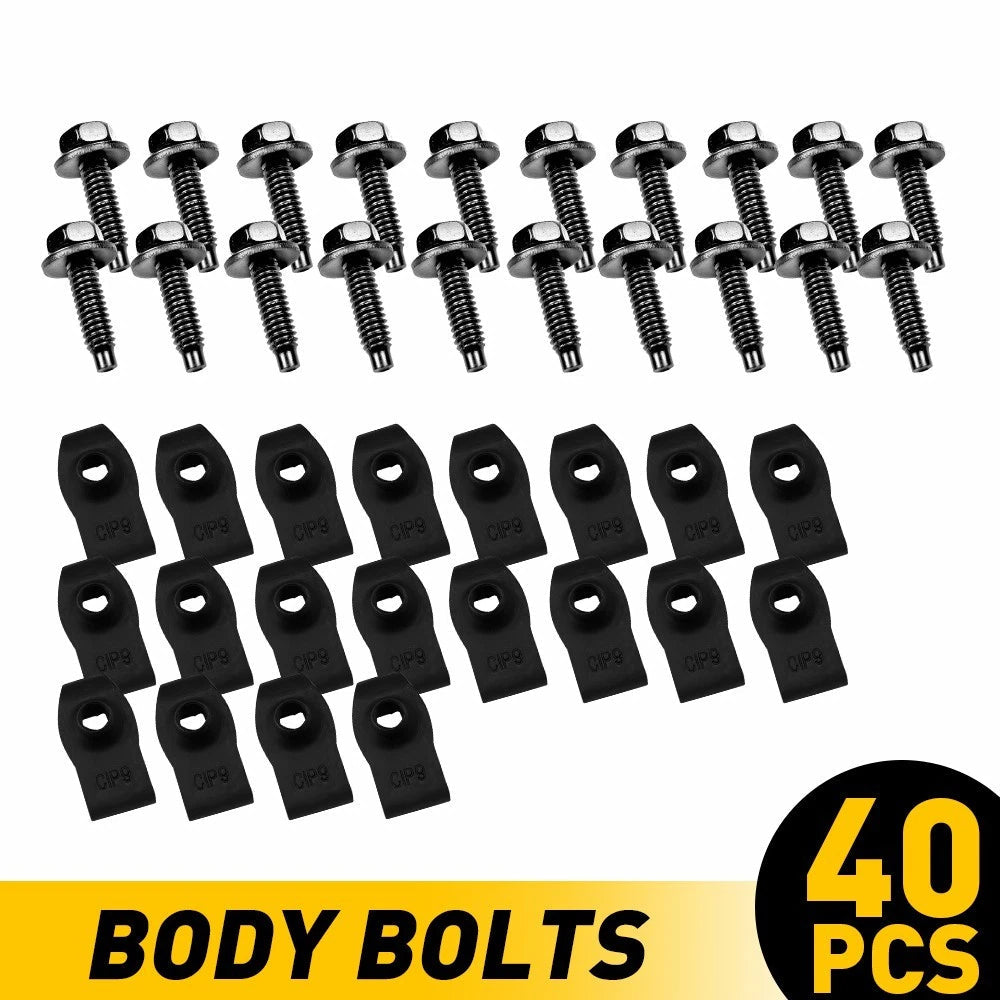 Car Truck Body Bolts U-nut Clips- 5/16-18 x 1-3/16"- 1/2" Hex- 40pcs/set- #374 6B93BC-57