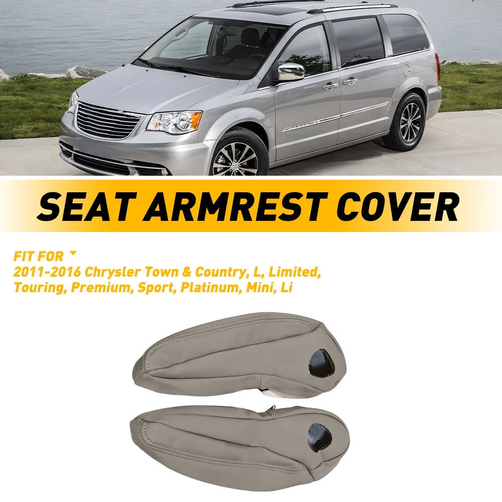 2X Left+Right Front Seat Cover Armrest For 2011-2016 Chrysler Town & Country EOA 6B93BC-57