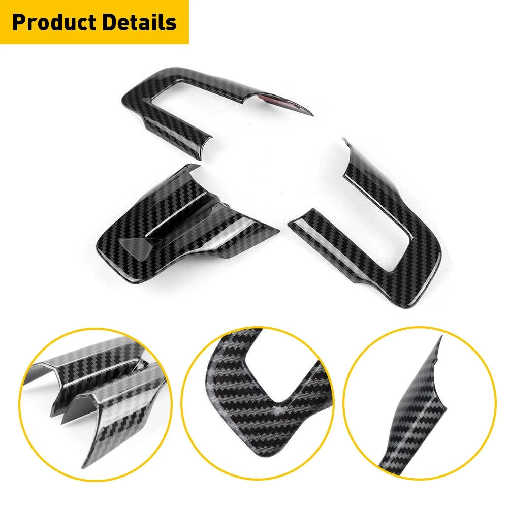 Steering Wheel Cover Trim for Ford Mustang 2015+ Accessories Carbon Fiber EOA 6B93BC-57