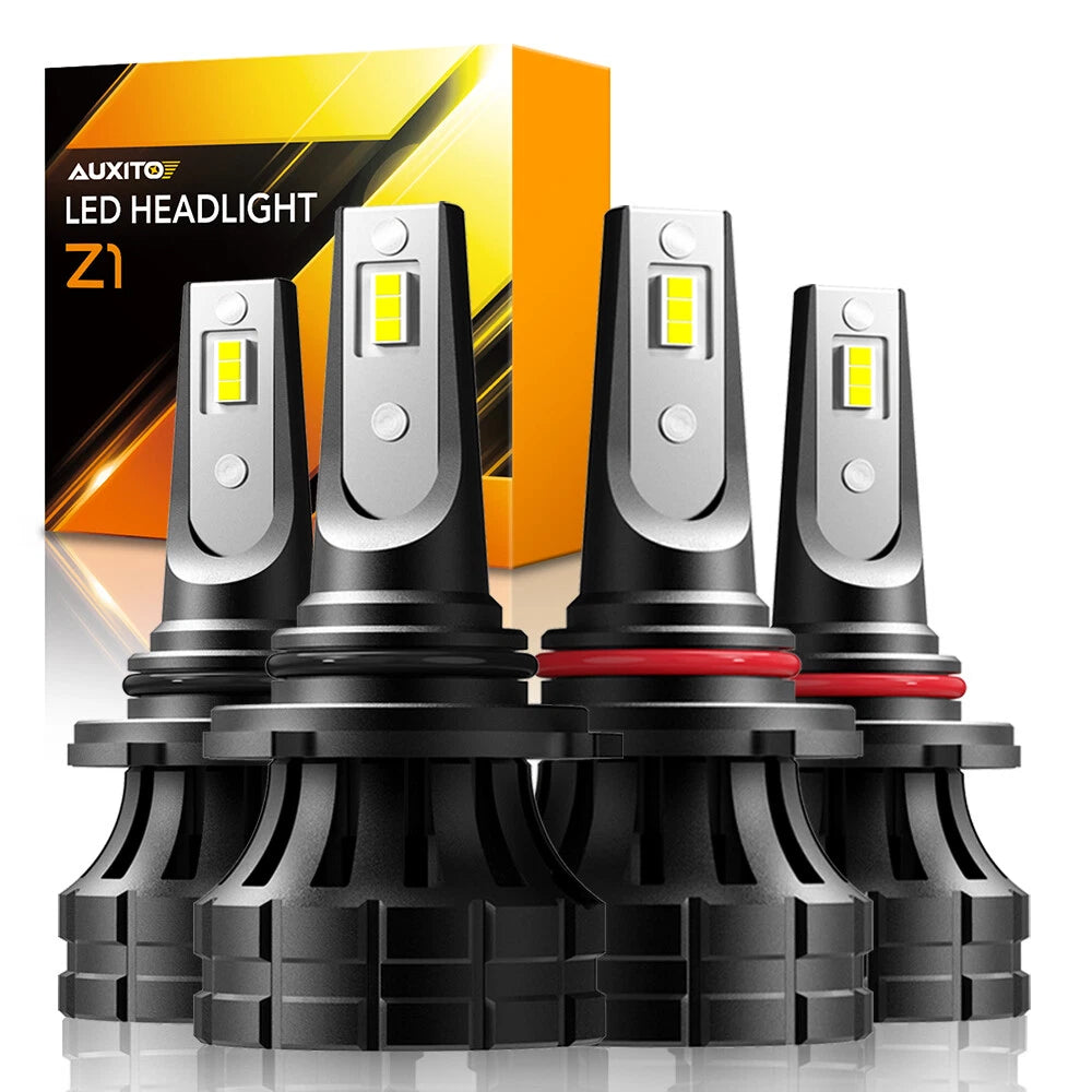 4X AUXITO 9005 HB3 9006 LED Headlight Bulbs High Kit Beam 6000K White 20000LM Z1 AUXITO