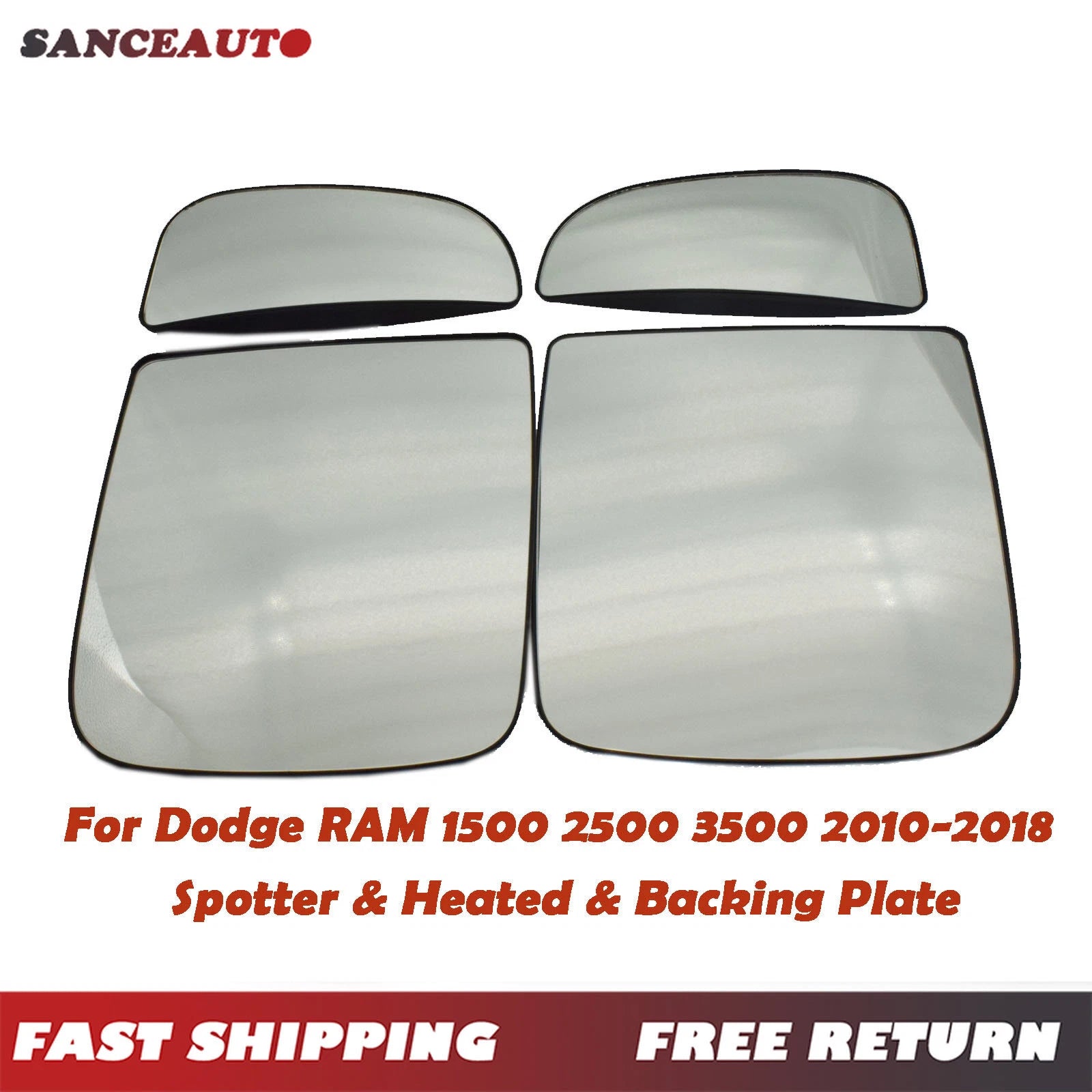 2PCS LH RH For Dodge RAM 2010-2018 Wing Mirror Glass W/ Backing Heated Spotter 6B93BC-57
