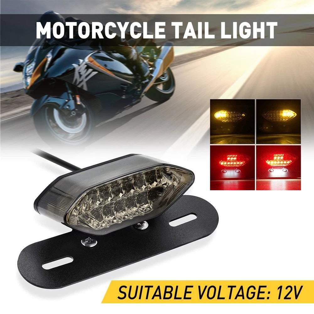 Motorcycle 16 LED ATV Tail Turn signal Brake License Plate Integrated Light US 6B93BC-57