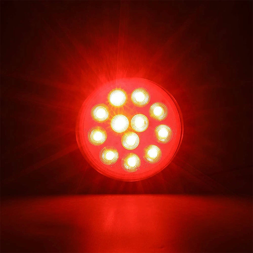 2X Round Trailer LED 4"inch LED Trailer Truck Stop Turn Tail Brake Lights 24-LED 6B93BC-57