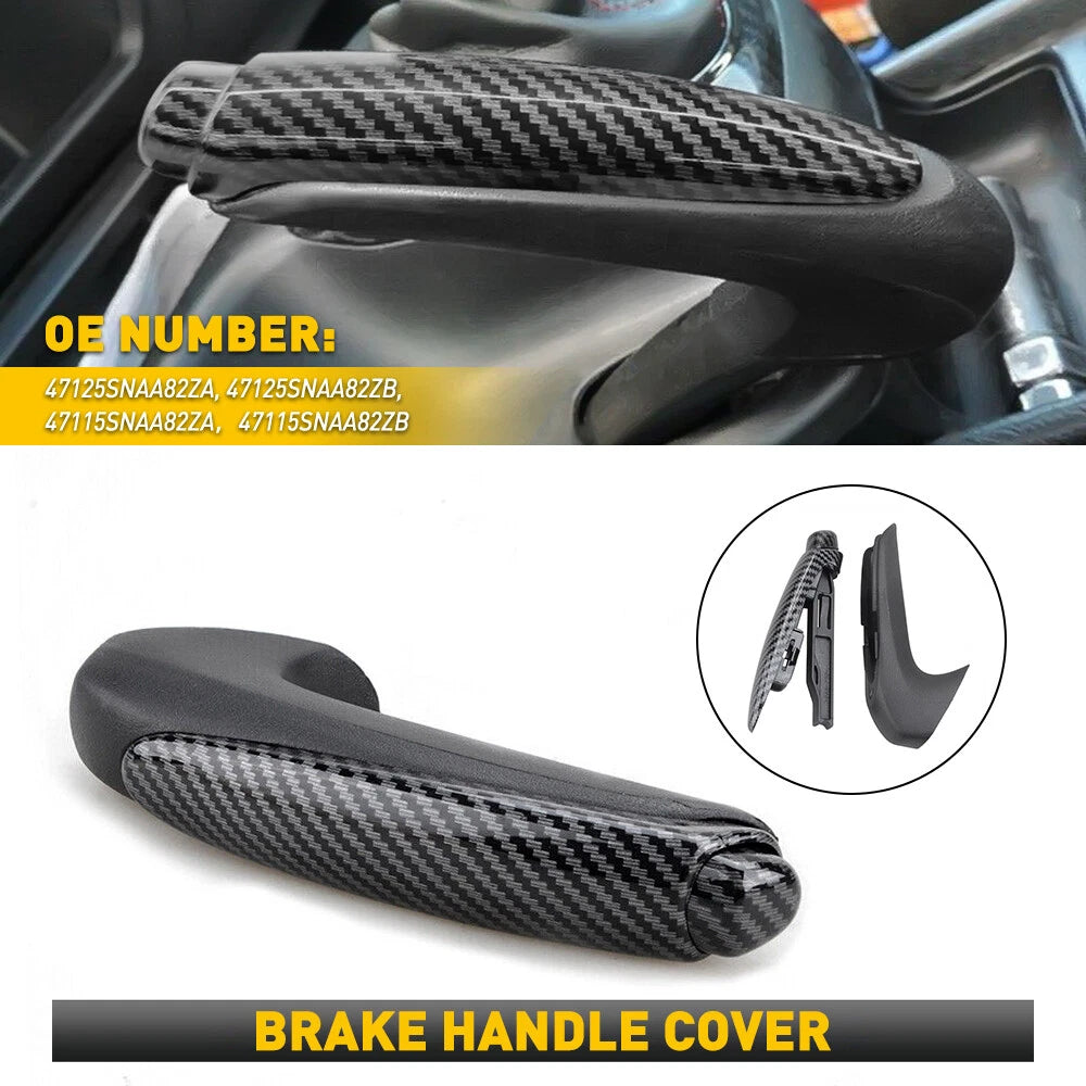 Black Brake Parking Grip Knob Lever Cover Handle Set for Honda Civic 2006-2011 6B93BC-57