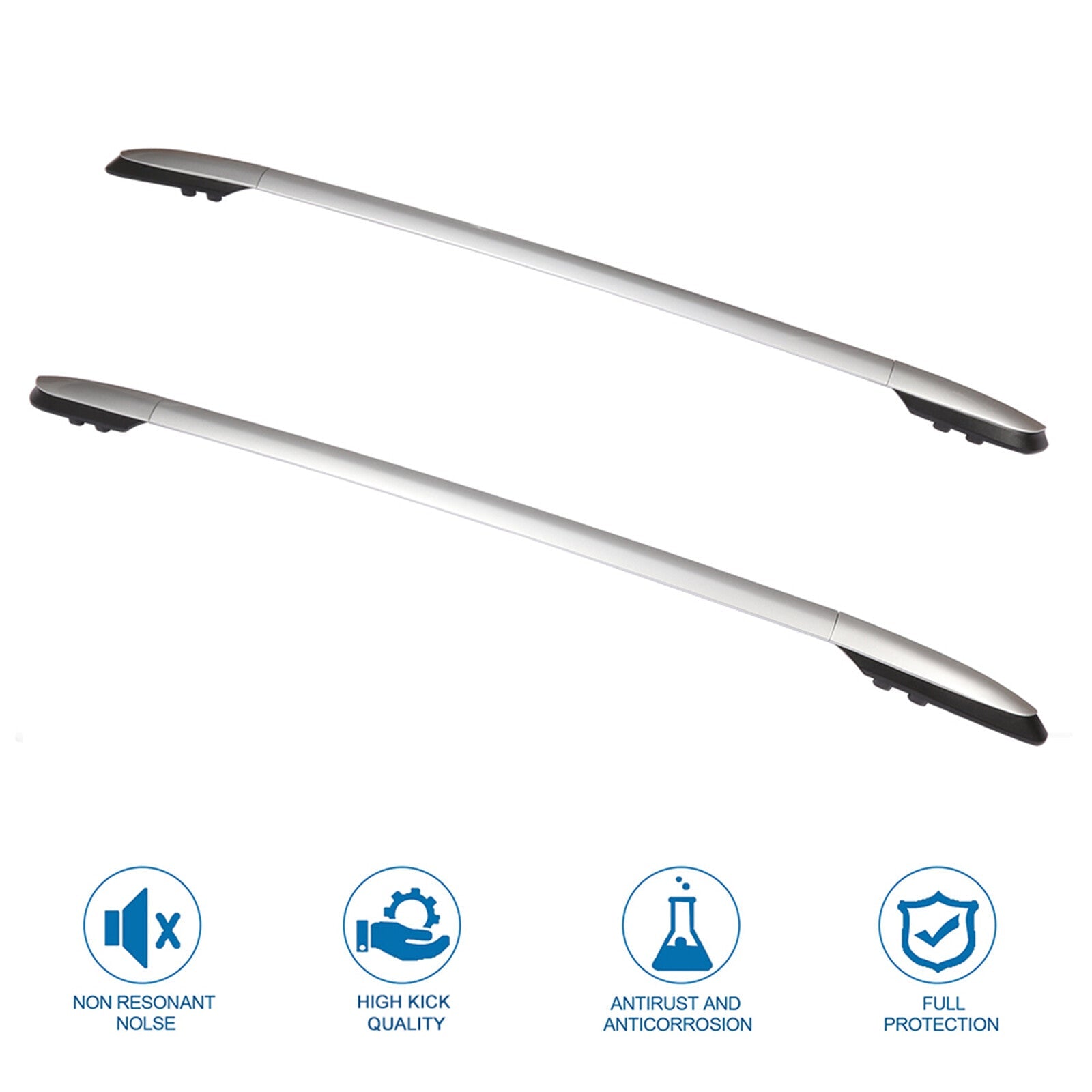 2Pcs Roof Rack Side Rails Cargo Carrier For 2015-2016 Toyota RAV4 4Dr Aluminum 6B93BC-57