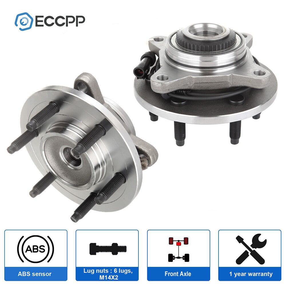 2 Pcs Wheel Hub Bearings Assembly Front For Ford F-150 Expedition 4WD 6 Lug Only KOEEP