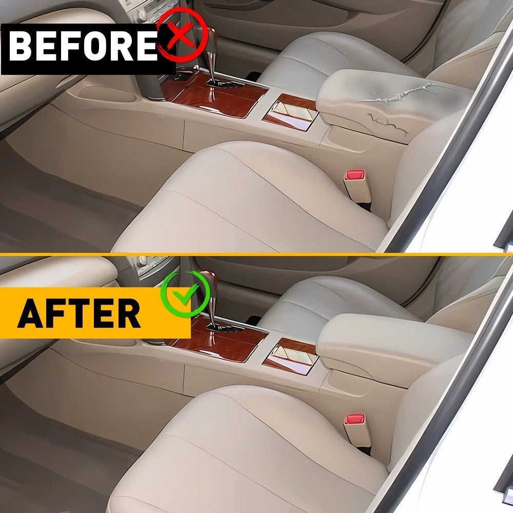 Gray/Beige Center Console Lid Armrest Leather Cover for 2007-2011 Toyota Camry A 6B93BC-57