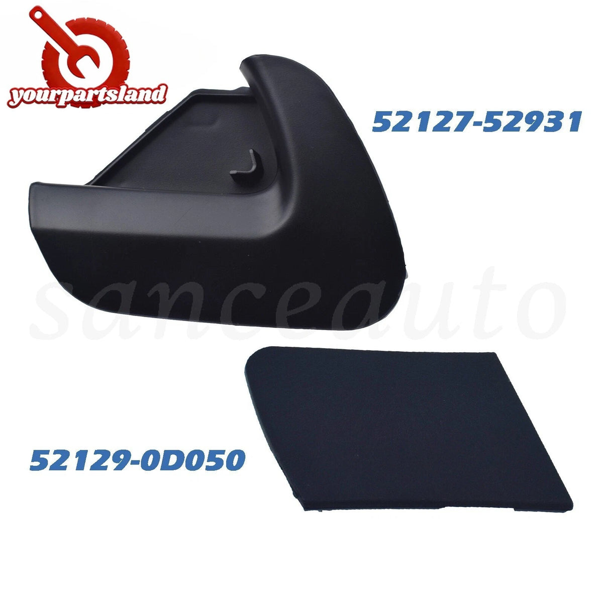 2x Front Bumper Tow Hook Cover 52127-52931 For Toyota Yaris LE 12-14 52129-0D050 6B93BC-57