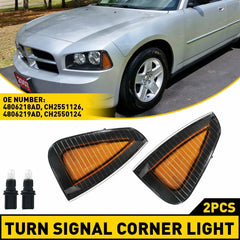 Amber Lens Marker Parking Signal Corner Lights For Housings Dodge 06-10 Charger 6B93BC-57