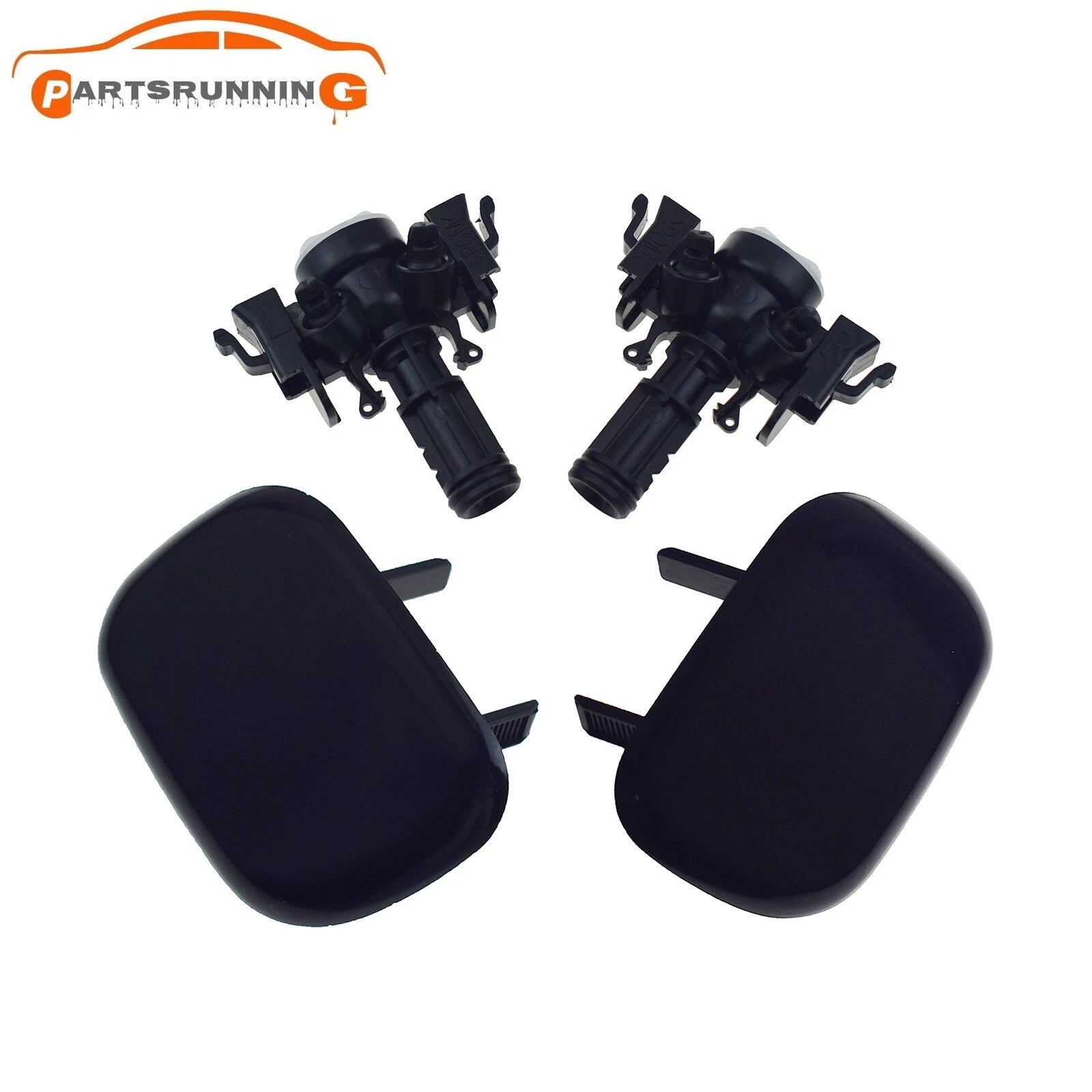 Headlight Lamp Washer Sprayer Cover Cap W/Nozzle Set For 15-18Hyundai Tucson 6B93BC-57