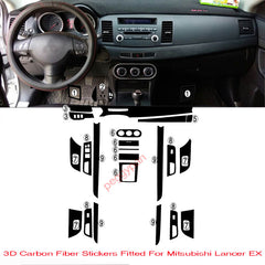 Interior Console Carbon Fiber Molding Sticker Decals For Mitsubishi Lancer EX