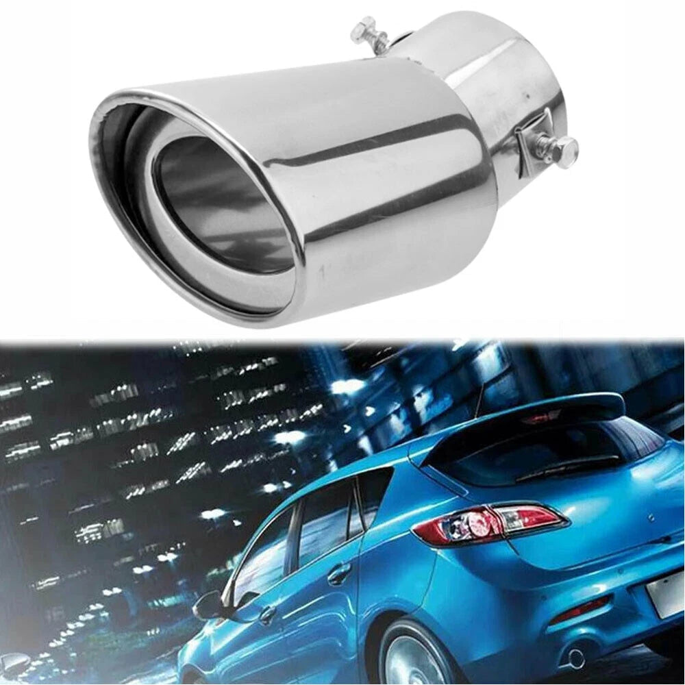Car Muffler Tip Exhaust Stainless Steel Pipe Chrome Effect For 1.75-2.5 inch D 6B93BC-57