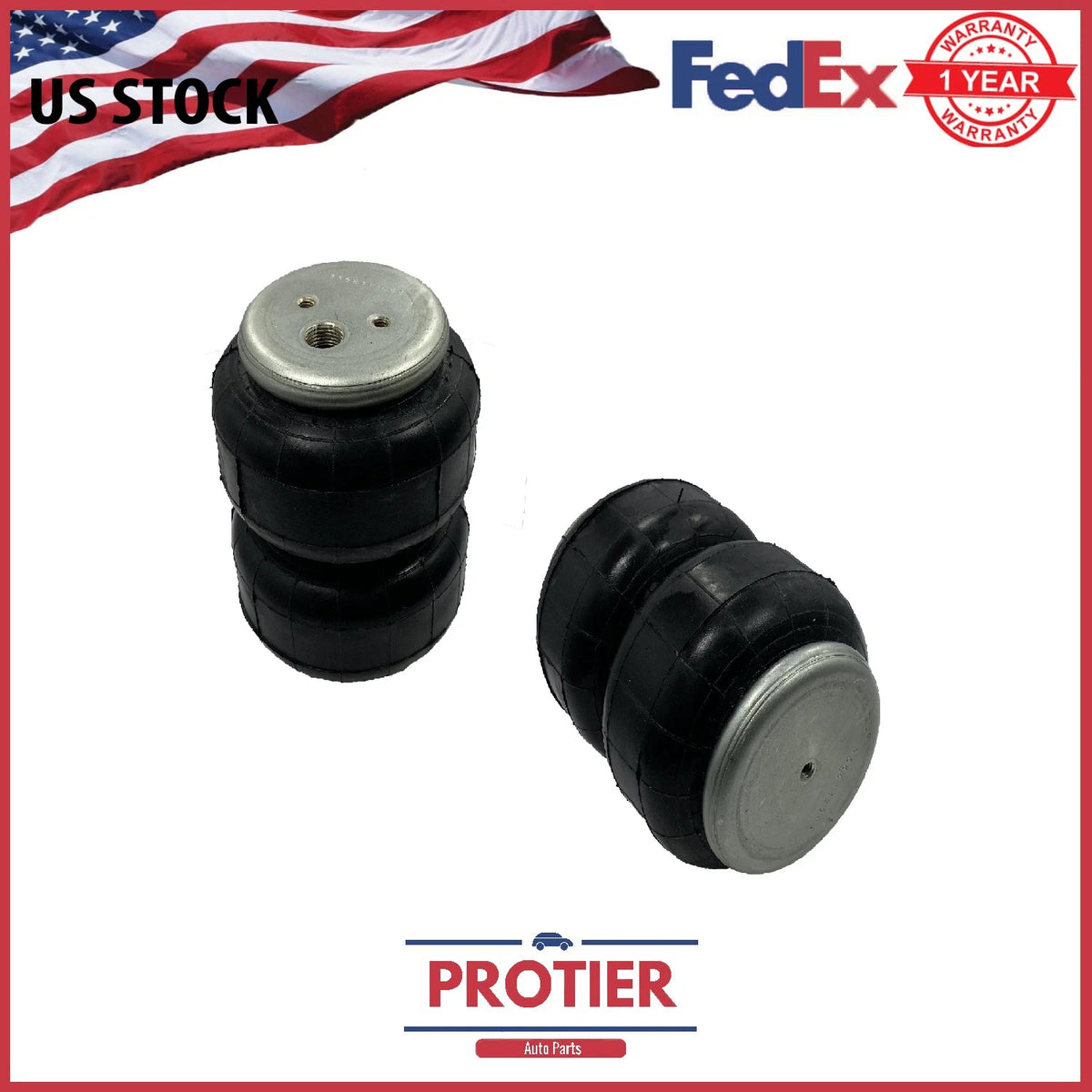 Pair Heavy Duty Custom Air Suspension Spring Bag 1/2 inch NPT Port 2096 lbs Load 6B93BC-57