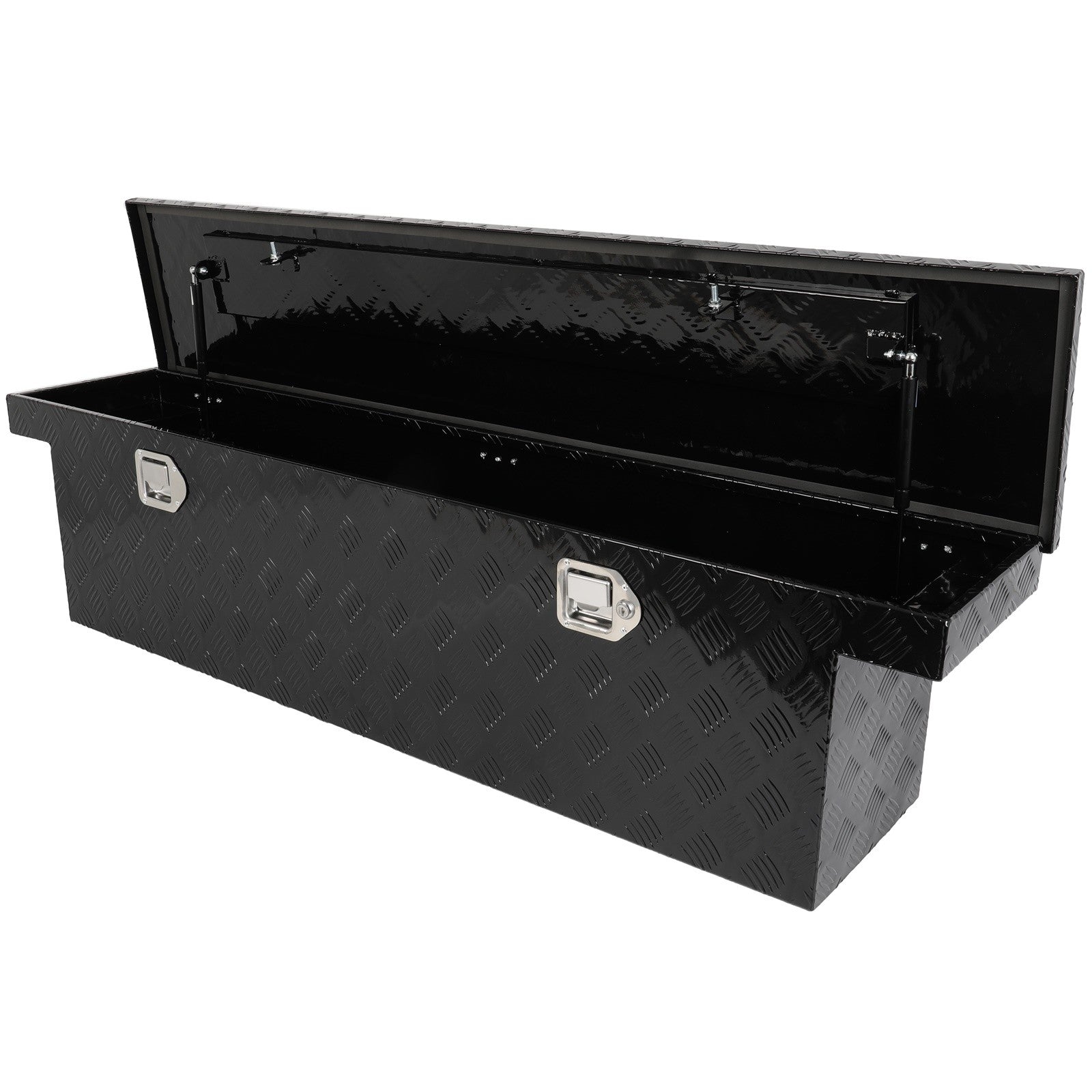 60" Aluminum Tool Box Truck Bed Trailer RV Toolbox W/2x Lift Air Rod + 2x Lock 6B93BC-57