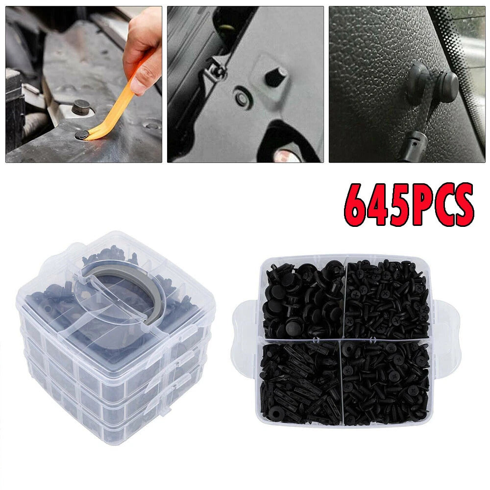 645pc Auto Fastener Mixed Car Clips Bumper Trim Fender Plastic Rivet Push Pins A 6B93BC-57