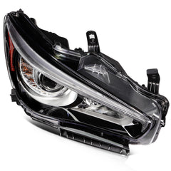 Pair Kit Full LED Headlights Assembly For 2014-2022 INFINITI For Q50 Black Amber 6B93BC-57