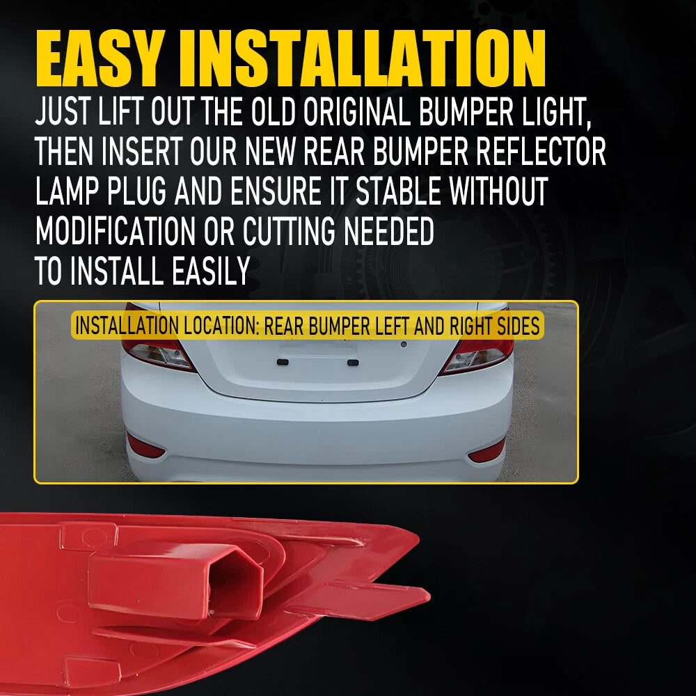 2X For 2012-17 Hyundai Accent Sedan Rear Bumper Side Marker Light Reflector Lamp 6B93BC-57