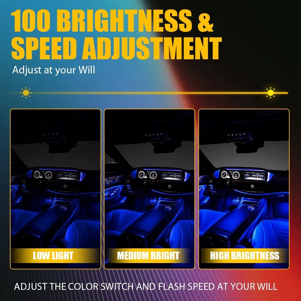 8M RGB LED Car Interior Fiber Optic Neon EL Wire Strip Atmosphere Light APP EOA 6B93BC-57