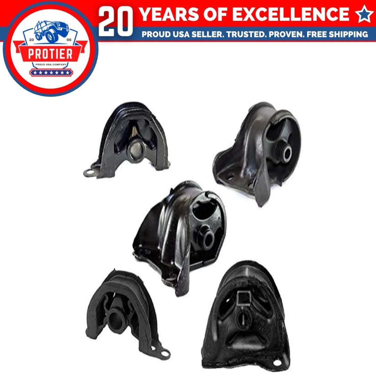 Fits 1992-1993 Honda Civic EX 1.6L w/AUTO Transmission Motor & Trans Mount 5pcs 6B93BC-57