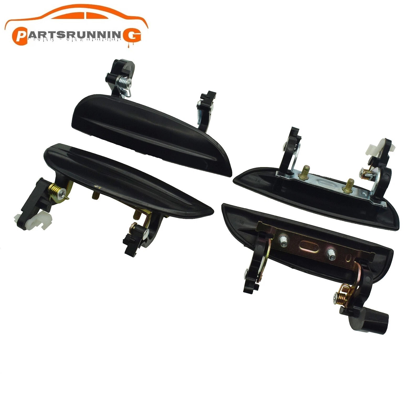 4PCS Front Rear Left Right Black Exterior Door Handles Set For 2003-2005 Kia Rio 6B93BC-57