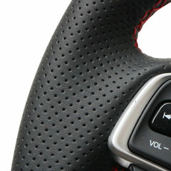 Hand-Sewing Black PU Leather Steering Wheel Covers Wrap For Subaru WRX STI 15-19