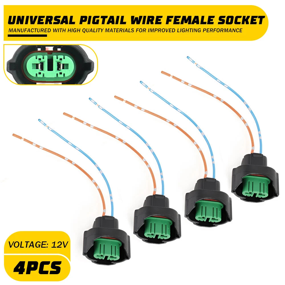 Wire Pigtail Female C H11 Two Harness Head Light Bulb Lamp Connector Socket Plug 6B93BC-57