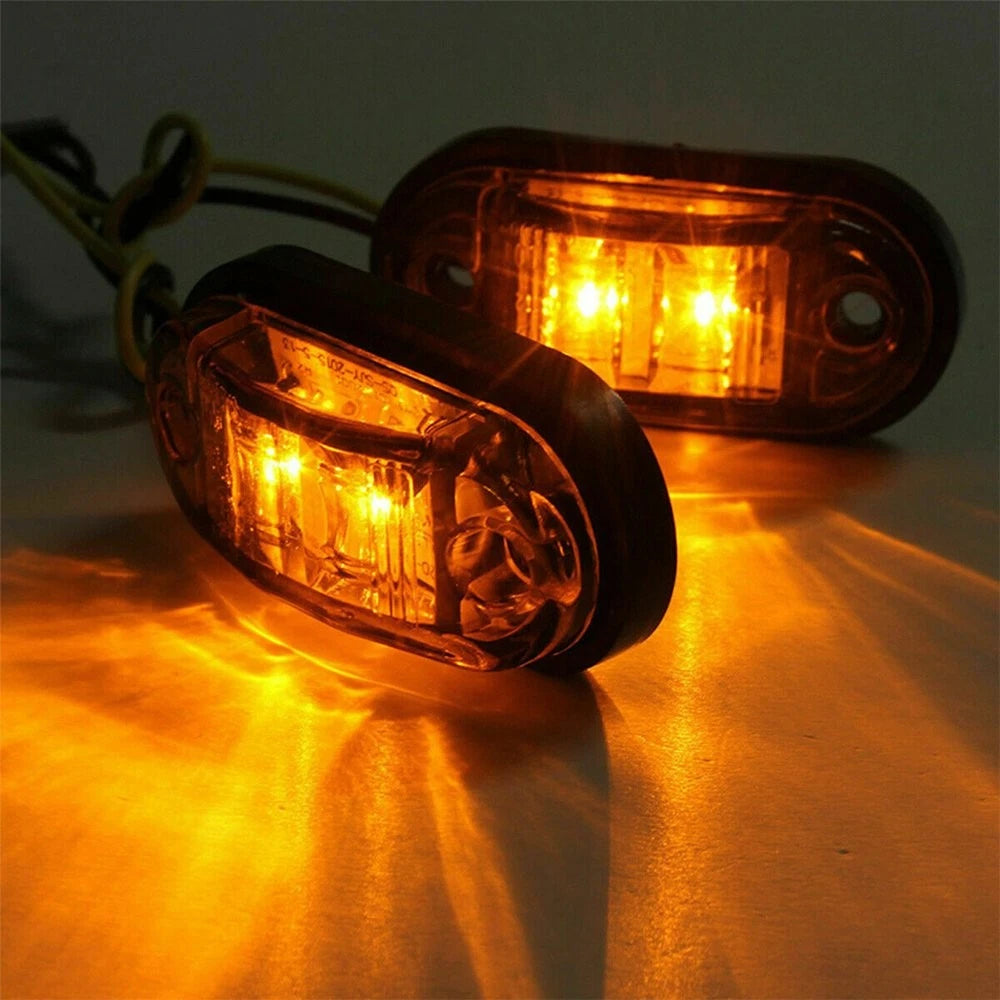 10pcs LED Side Marker Lights Oval Truck Trailer Clearance Lamp Amber + Red EOA 6B93BC-57