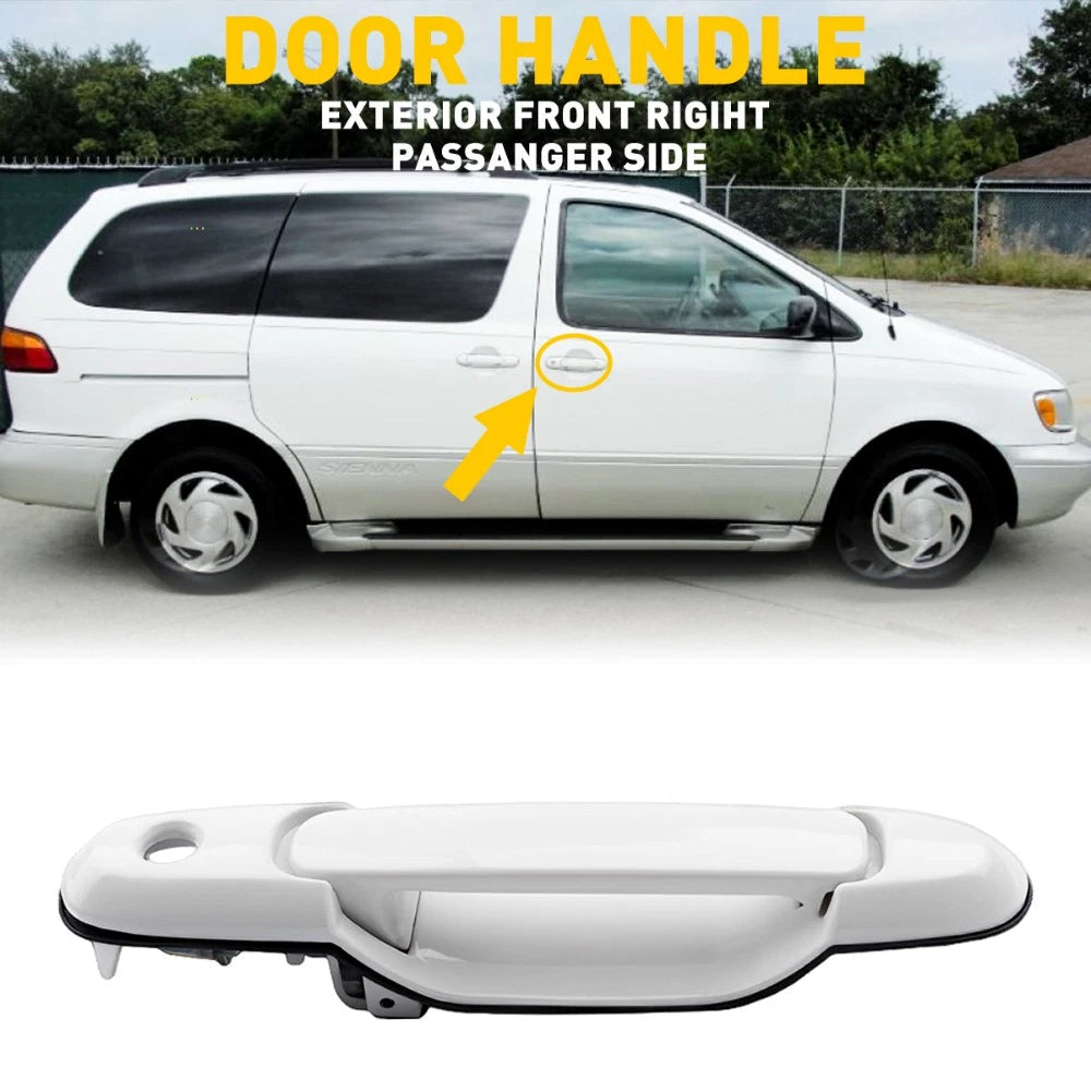 Front Right Passenger Exterior Door Handle White For 1998-2003 Toyota Sienna EOA 6B93BC-57