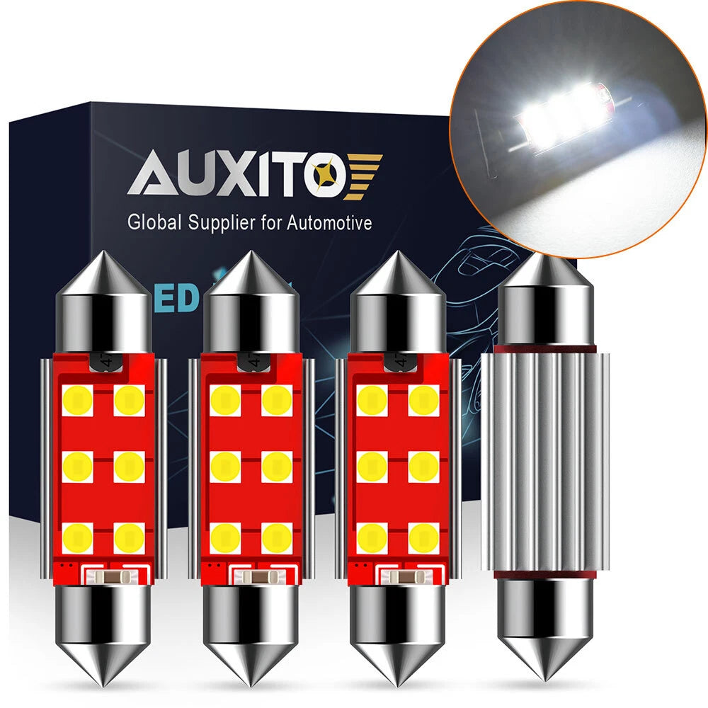 4x Super Bright 578 6411 211-2 42MM LED Dome Light Bulb 6000K Clear White CANBUS 6B93BC-57