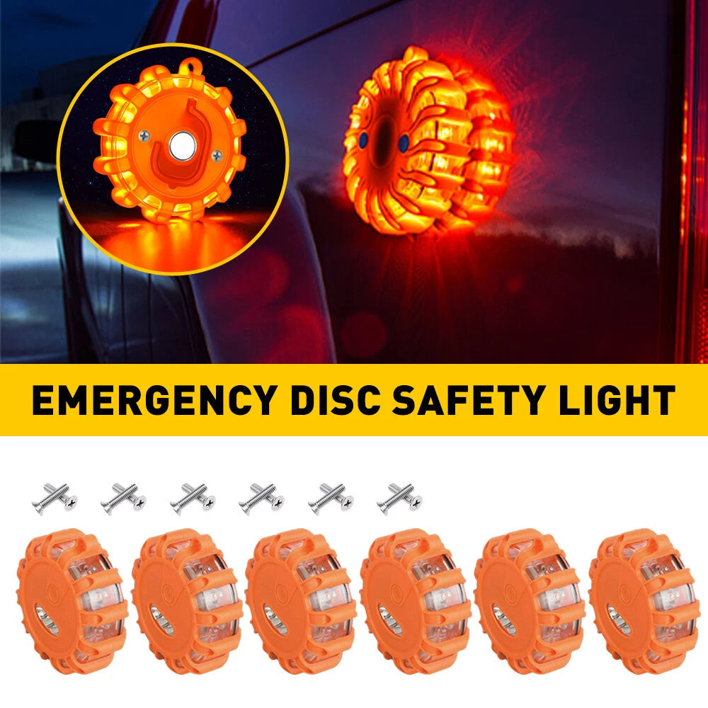 LED Road Flare Emergency Light Roadside Safety Beacon Disc Flashers Warning EOA 6B93BC-57