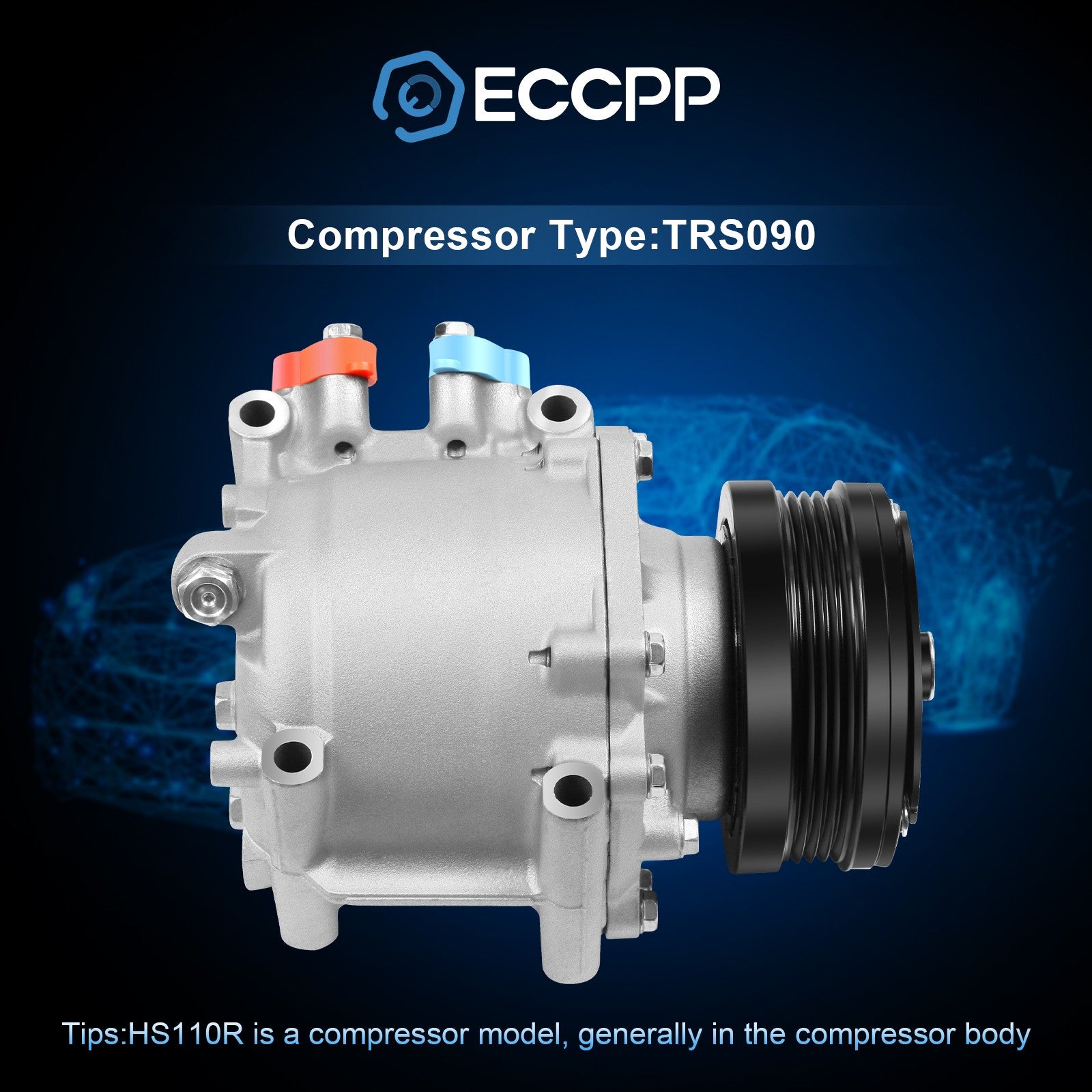 A/C AC Compressor For Honda Civic/Civic del Sol 1994-1995 CR-V 97-01 2.0L 6B93BC-57