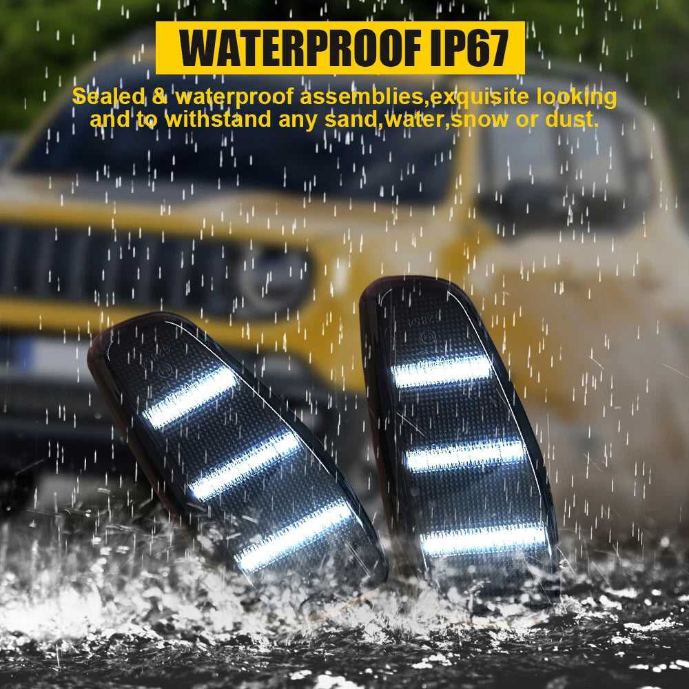 2X Side Marker Light Turn Signal Lamp White For 2015-23 Jeep Renegade Fender EOA 6B93BC-57
