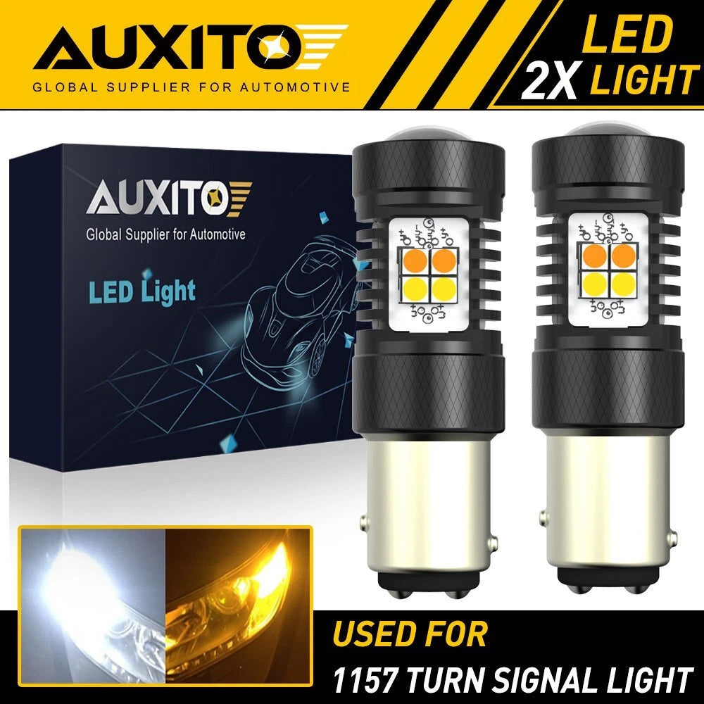 AUXITO 1157 Switchback LED Front Turn Signal Parking DRL Light Bulb Dual Color A AUXITO