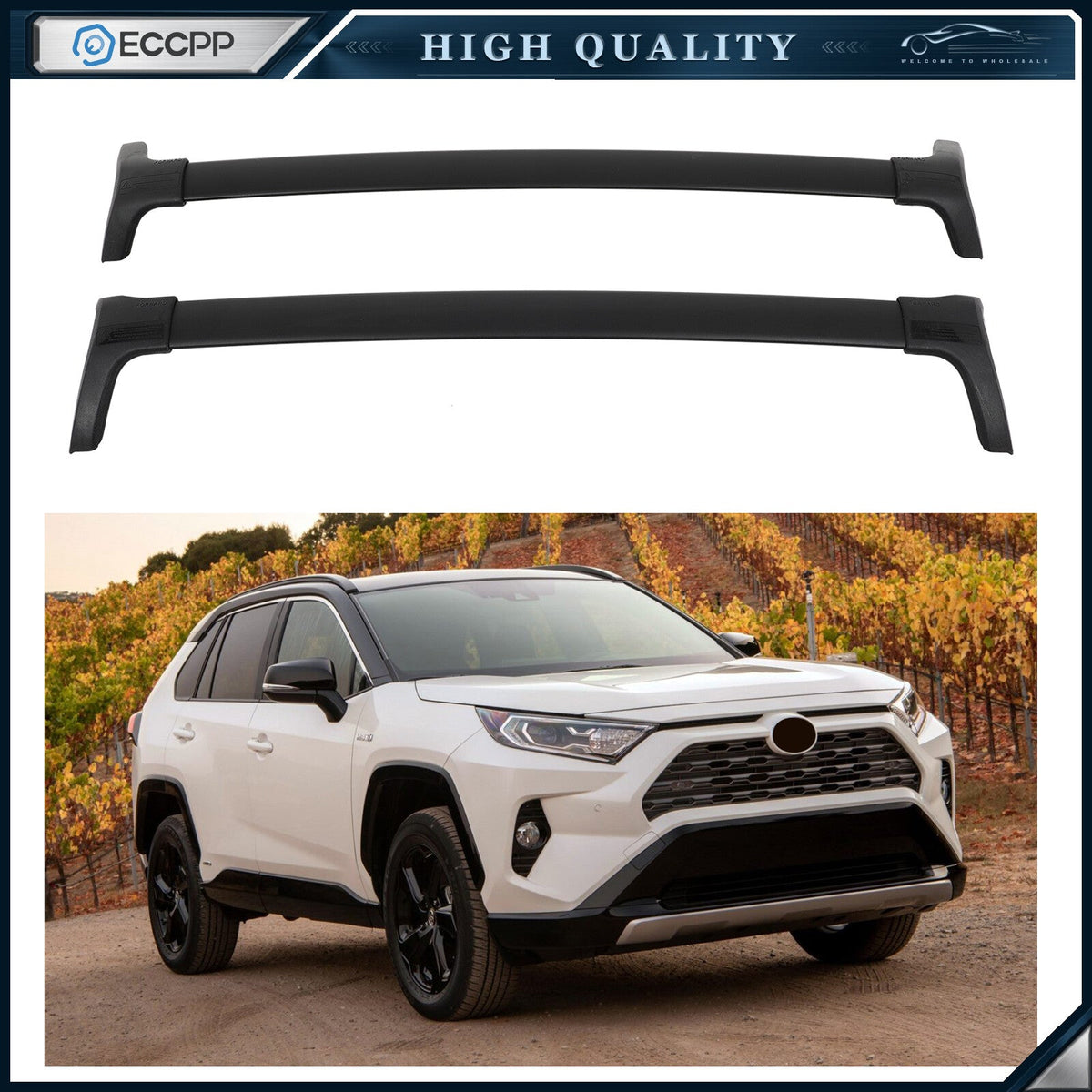 2x Roof Rail Rack Cross Bars Crossbars For Toyota 2019-2023 RAV4 RAV 4 6B93BC-57