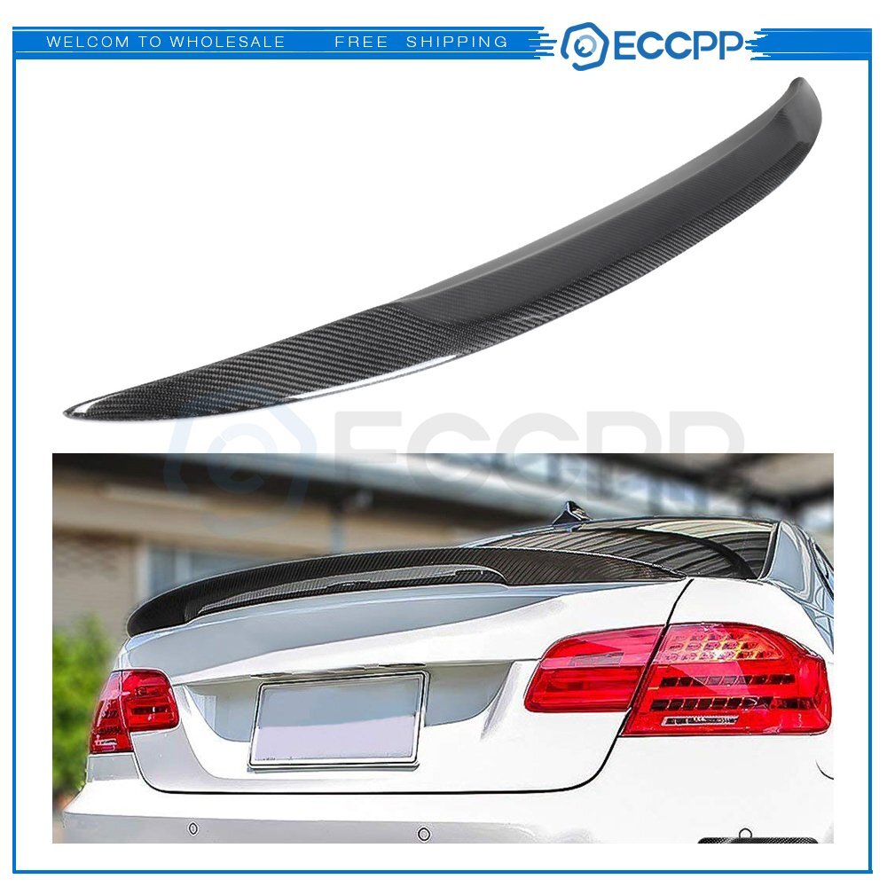 For BMW E92 M3 2DR Coupe Carbon Fiber Black Trunk Lip 6B93BC-57