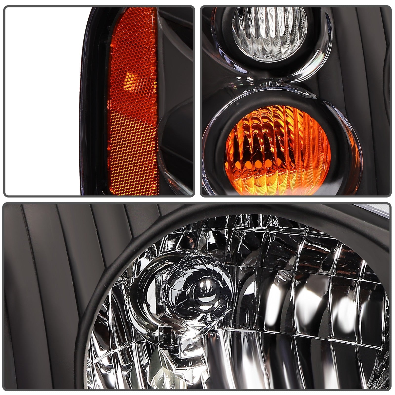 For 2001-2004 Nissan For Frontier Black Housing Left+Right Headlights Assembly KOEEP