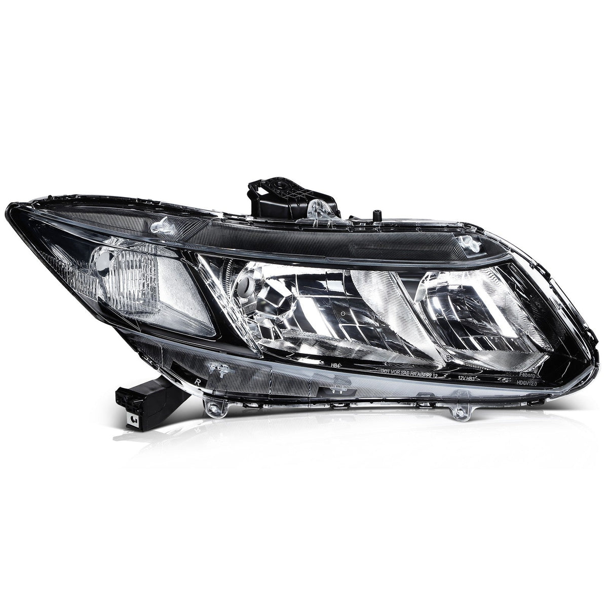 Pair Kit Headlights Assembly For 2012-2015 Honda Civic 1.5L 1.8L 2.4L Black 6B93BC-57